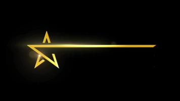 Animation golden star isolate on black background. video