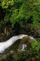 Waterfall stream in Indonesia's tropical rain forest photo