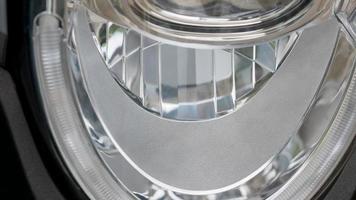 close up of modern headlight photo