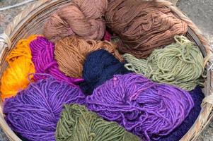 Colorful wool for knitting photo