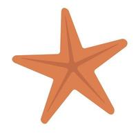 Starfish on a white background. flat vector illustration. Hand drawn graphics