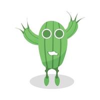 lindo cactus o personaje suculento, ilustración de dibujos animados vectoriales en estilo plano vector