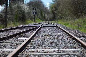 Zoom on a old railroad photo