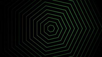 Animation green speed lines effect on black background. video