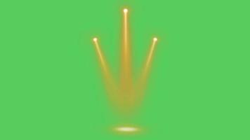 Realistic orange light beam from above on green background. video