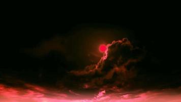 Time-lapse black sky style fantasy with Solar Eclipse for background. video