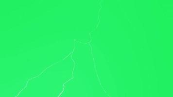 Realistic white lightning discharge with green background. video