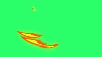 Animation orange speed line effect on green background. video