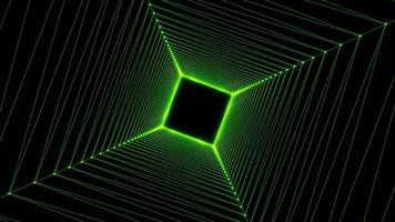 Animation green speed lines effect on black background. video