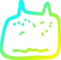 cold gradient line drawing cartoon tooth vector