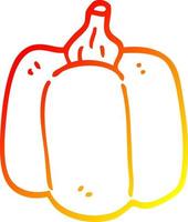 warm gradient line drawing cartoon organic pepper vector