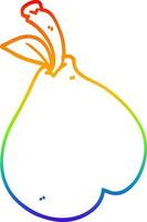 rainbow gradient line drawing cartoon healthy pear vector