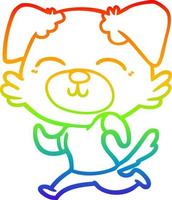 perro de dibujos animados de dibujo de línea de gradiente de arco iris vector