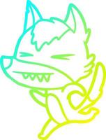 cold gradient line drawing angry wolf running vector