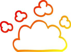 warm gradient line drawing cartoon weather cloud vector