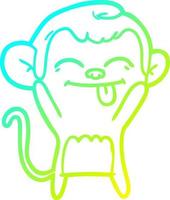 cold gradient line drawing funny cartoon monkey vector