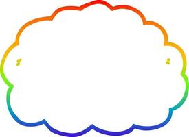 rainbow gradient line drawing cartoon cloud vector