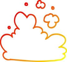 warm gradient line drawing cartoon cloud vector