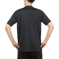 man i svart sport t-shirt mockup, designmall png