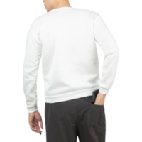 Man in white sweatshirt mockup, Design template png