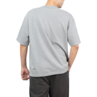 Man in grey oversize t-shirt mockup, Design template png