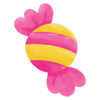 bonbon aquarelle, clipart doux peint à la main png