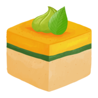 gâteau aquarelle, clipart sucré peint à la main png