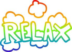 rainbow gradient line drawing cartoon relax symbol vector