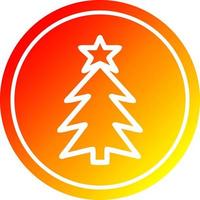 christmas tree circular in hot gradient spectrum vector