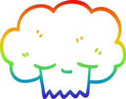 rainbow gradient line drawing cartoon explosion cloud vector