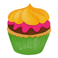 pastel de acuarela, clipart dulce pintado a mano png