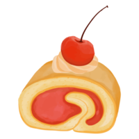 pastel de acuarela, clipart dulce pintado a mano png