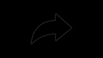 flecha blanca de animación sobre fondo negro. video