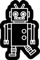 dancing robot icon vector