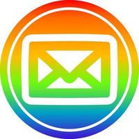 envelope letter circular in rainbow spectrum vector