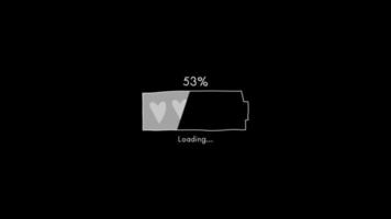 Animation loading white bar isolate on black background. video