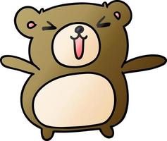 gradiente dibujos animados kawaii lindo oso de peluche vector