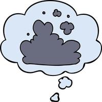 nube de dibujos animados y burbuja de pensamiento vector
