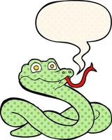 cartoon snake and speech bubble in comic book style vector