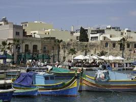 Marsaxlokk harbor on malta island photo