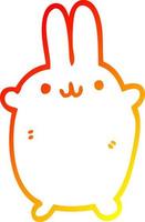 warm gradient line drawing cartoon rabbit vector