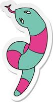 sticker cartoon of a long snake vector