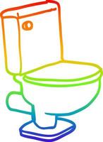 rainbow gradient line drawing cartoon closed toilet vector