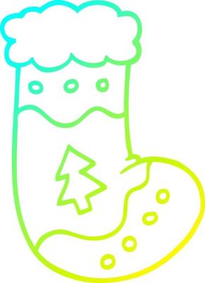 cold gradient line drawing cartoon christmas stockings