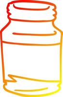 warm gradient line drawing cartoon glass jar vector