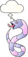 cartoon snake and thought bubble in smooth gradient style vector