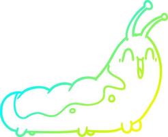 cold gradient line drawing funny cartoon caterpillar vector