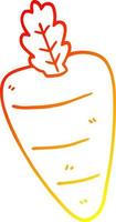 warm gradient line drawing cartoon carrot vector