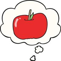 cartoon apple and thought bubble vector