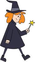 quirky hand drawn cartoon witch